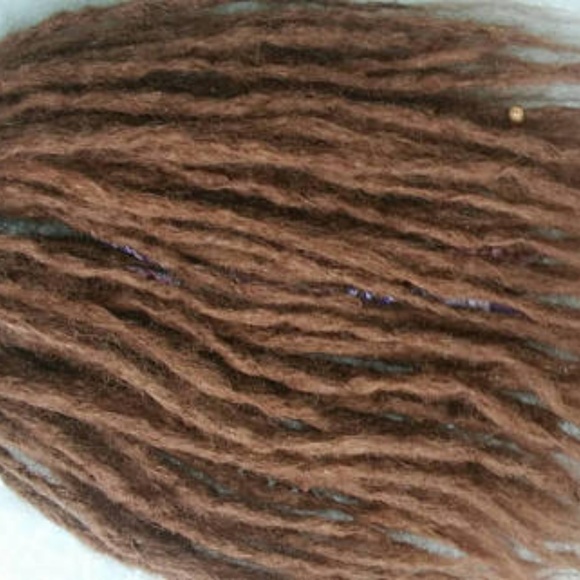 double ended brown dreadlocks with dreadwraps yarn